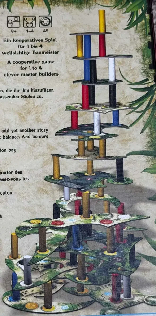 Menara Board Game Cooperative Dexterity Temple Stacking  Zoch Verlag. COMPLETE